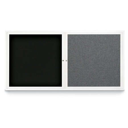 United Visual Products Corkboard, Single Door, Radius Frame, 18x24", Black/Burgundy UV7000-BLACK-DBURGU